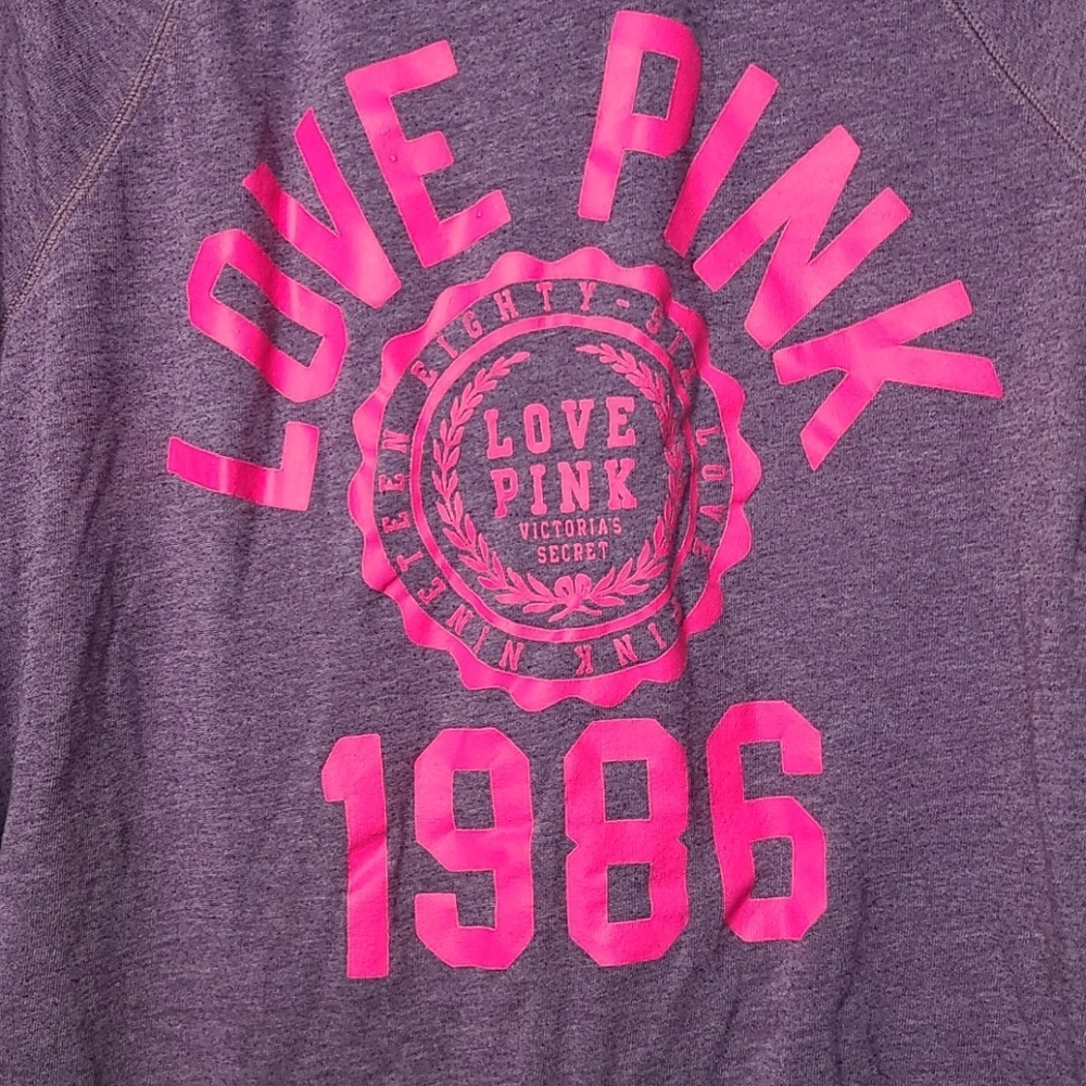 Victoria Secret Pink zip up purple sweatshirt sz L - Picture 2 of 7